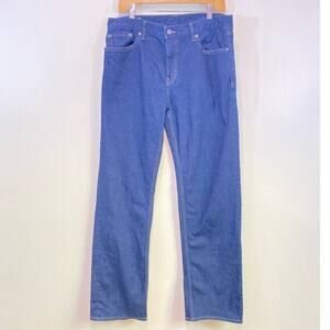 Banana Republic Blue Straight Jeans Men's 34/30 98% Cotton Zipper Fly